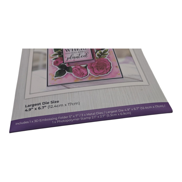 Crafter's Companion Blooming Roses Embossing Folder,‎ Die & Stamp 5 Piece Set - Picture 3 of 4